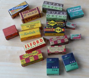 This is a sample of old expired film types from the collection of David Hughes.