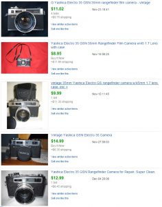 When searching for only Sold listings, you get a much more accurate value of what the camera's value is.