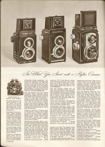 This ad from a Montgomery Wards ad explains the benefits of buying a TLR and compares two different Argus models with the Ciro-Flex.