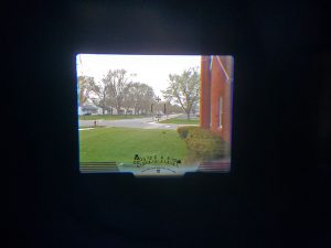 A look through the AiBORG's tiny viewfinder reveals a small display using metric distances.