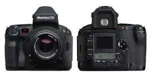 The Mamiya ZD from 2004 was the worlds first medium format DSLR. It had a 22 Megapixel sensor that measured 36 x 48mm.