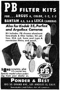 An ad featuring Ponder & Best filter kits from 1946.