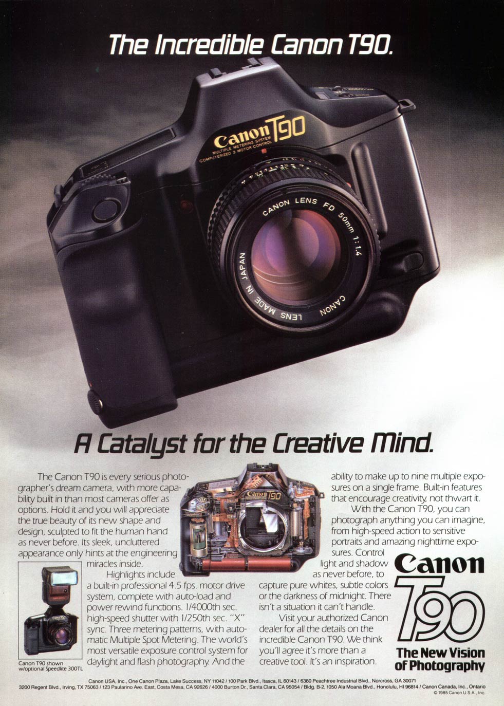 Canon T90 Batería De Cámara SLR Pro 35MM película contactos Genuino CY1-1225-000 