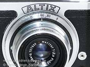 Altix III with the rare Ludwig Meritar 2.9/35mm (version with 2 single-pole flash sockets)