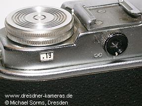 beirette (1958) mit kleinem Sucherfenster, Parallaxenausgleich mit Drehokular beirette (1958) mit kleinem Sucherfenster, Parallaxenausgleich mit Drehokular