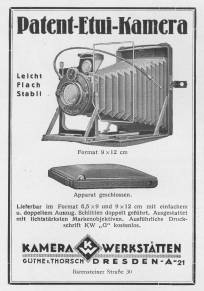 Patent-Etui-Kamera (Werbeanzeige 1928)