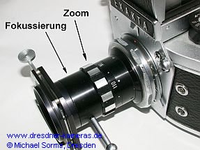 Exakta VX 1000 mit einer unbekannten Endoskopkapsel mit Zoom-Optik