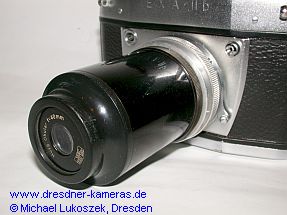 Anschluss mit 40mm Huygens-Okular Anschluss mit 40mm Huygens-Okular
