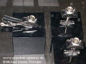 Tie pin and cufflinks from Swank (USA) in the shape of an Exakta camera