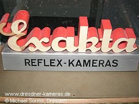 Cardboard advertising sign for specialist shops ?Exakta-Reflex cameras?
