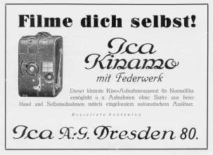 Advertisement Ica Kinamo 1926 Advertisement Ica Kinamo 1926