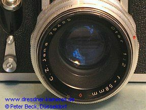 CZ Jena Otar 1:2 F=58mm, name variant of the Biotar 2/58 CZ Jena Otar 1:2 F=58mm, name variant of the Biotar 2/58