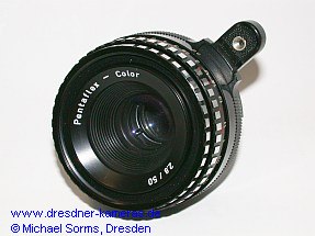 Pentaflex Color 2.8/50 (Exakta Automatic), name variant of the Meyer Domiplan 2.8/50