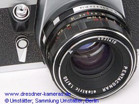 Pentaconar electric 1.8/50 (M42 electric), an extremely rare variant of the Oreston 1.8/50.