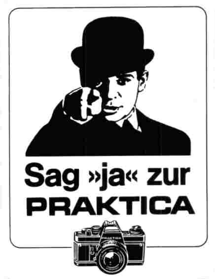 Praktica-Werbeaufkleber der 1980er Jahre Praktica-Werbeaufkleber der 1980er Jahre