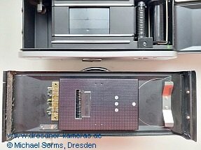 Prototyp oder Funktionsmuster einer Datenr�ckwand f�r die Praktica L-Reihe.