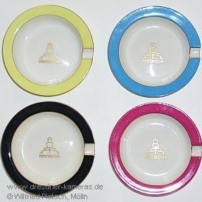 Aschenbecher der Staatlichen Porzellanmanufaktur Meißen mit Pentacon-Signet Aschenbecher der Staatlichen Porzellanmanufaktur Meißen mit Pentacon-Signet