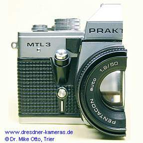 Querschnitt einer Praktica MTL 3 mit Pentacon auto 1,8/50 - jetzt in einer privaten Sammlung
